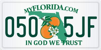 FL license plate 0505JF