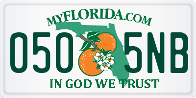 FL license plate 0505NB