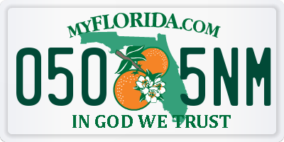 FL license plate 0505NM