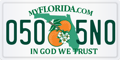 FL license plate 0505NO