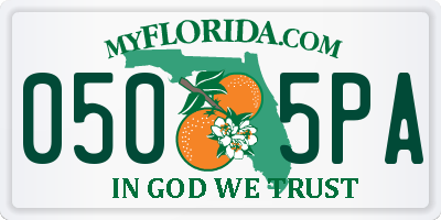 FL license plate 0505PA
