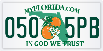 FL license plate 0505PB