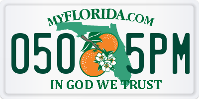 FL license plate 0505PM