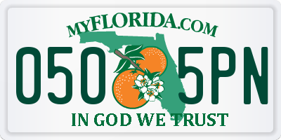 FL license plate 0505PN