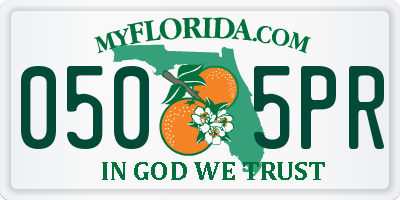 FL license plate 0505PR
