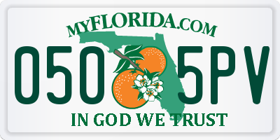 FL license plate 0505PV
