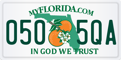 FL license plate 0505QA