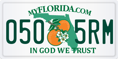 FL license plate 0505RM