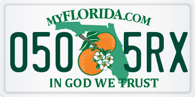 FL license plate 0505RX