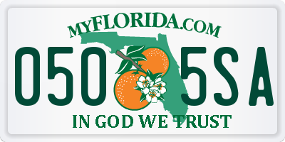 FL license plate 0505SA