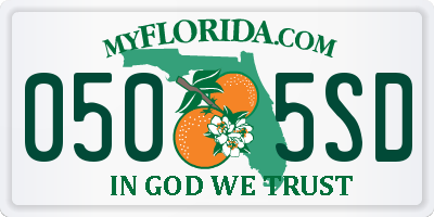 FL license plate 0505SD
