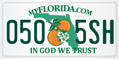 FL license plate 0505SH