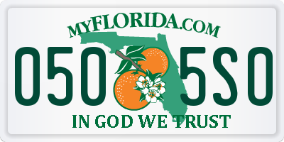 FL license plate 0505SO
