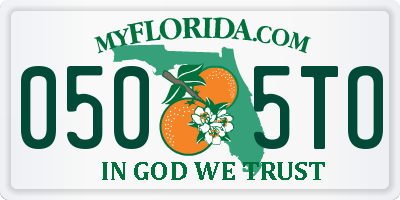 FL license plate 0505TO