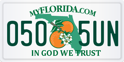FL license plate 0505UN