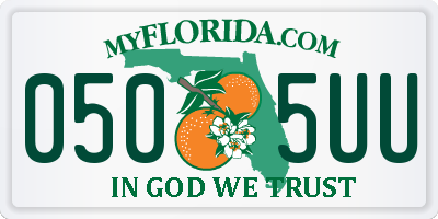 FL license plate 0505UU