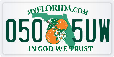 FL license plate 0505UW