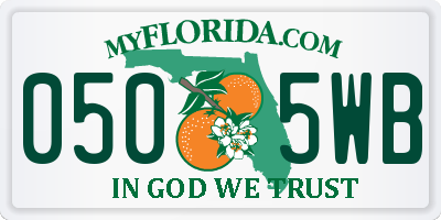 FL license plate 0505WB