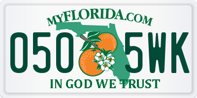 FL license plate 0505WK