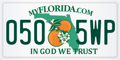 FL license plate 0505WP