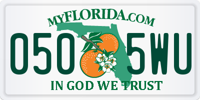 FL license plate 0505WU