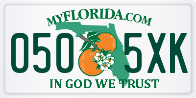FL license plate 0505XK