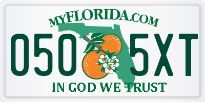 FL license plate 0505XT