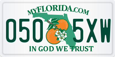 FL license plate 0505XW