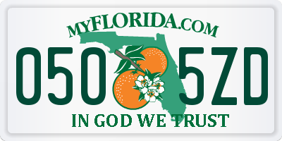 FL license plate 0505ZD