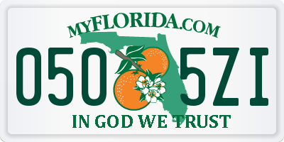 FL license plate 0505ZI