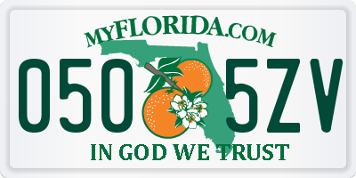 FL license plate 0505ZV