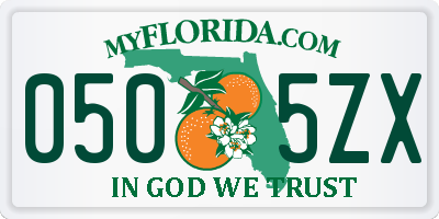 FL license plate 0505ZX