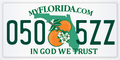 FL license plate 0505ZZ