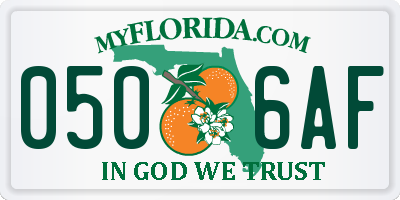 FL license plate 0506AF