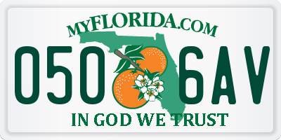 FL license plate 0506AV