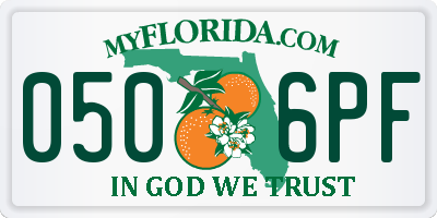 FL license plate 0506PF