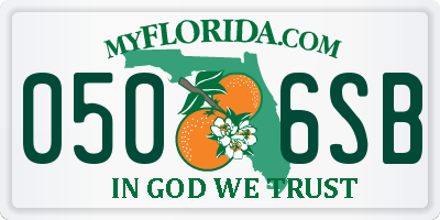 FL license plate 0506SB
