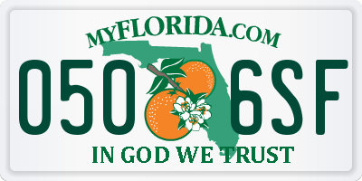 FL license plate 0506SF