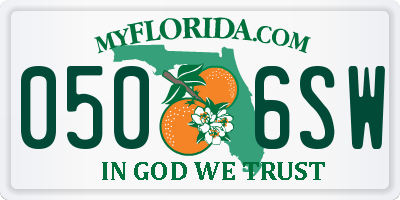 FL license plate 0506SW