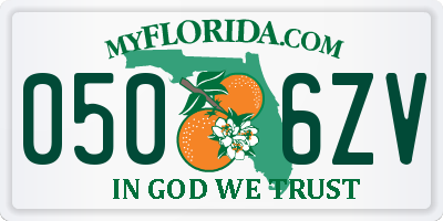 FL license plate 0506ZV
