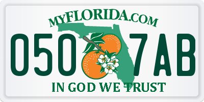 FL license plate 0507AB