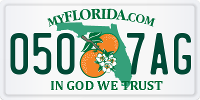 FL license plate 0507AG