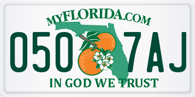 FL license plate 0507AJ