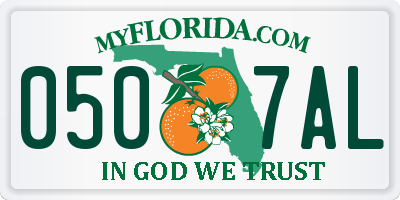 FL license plate 0507AL
