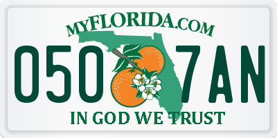 FL license plate 0507AN
