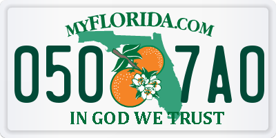 FL license plate 0507AO