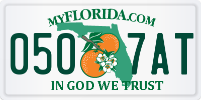 FL license plate 0507AT
