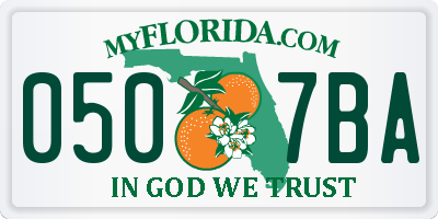 FL license plate 0507BA