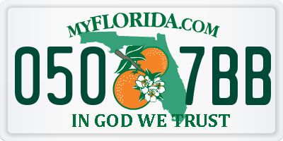 FL license plate 0507BB