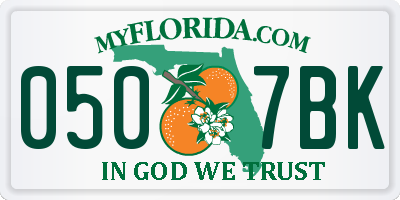 FL license plate 0507BK
